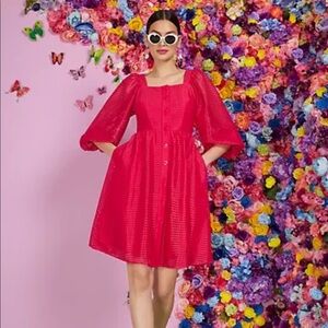 🆕New York and Company Eyelet Button-Front Dress​